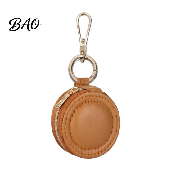 Wear Resistant Jewelry Pouch Portable Box Keychain, PU Leather Travel Organizer Case, Soft Small Case for Rings Velvet Lining Secure Zipper