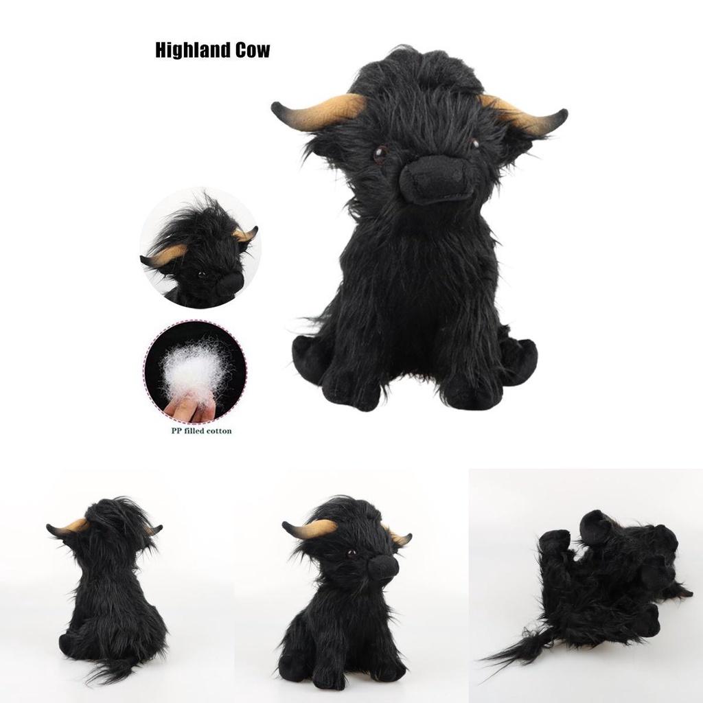 Adorable 11in Scottish Highland Cow Plush Toy