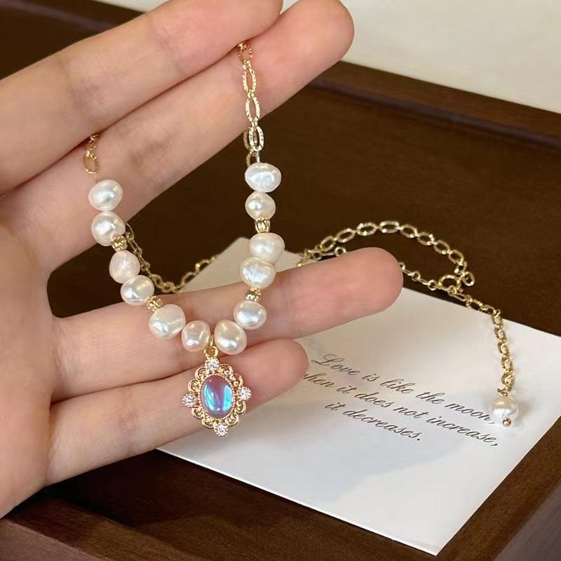 Imitation Baroque Pearl Necklace Women's New 1111 Explosion Light Luxury Niche High-end Clavicle Chain Temperament