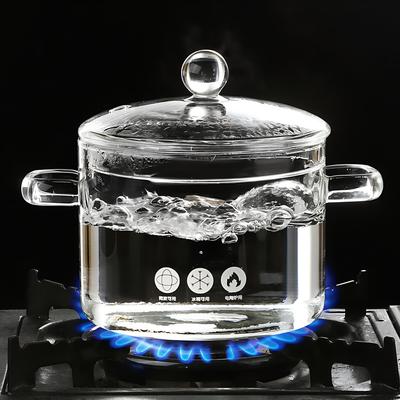 Marmite en verre transparent haute température pour soupes, ragoûts et nouilles - Convient aux cuisinières électriques, en céramique et à flamme nue