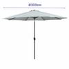 Marbueno Umbrella Steel 8 Ribs D300 cm Polyester White Garden, Pool, Terrace 10487