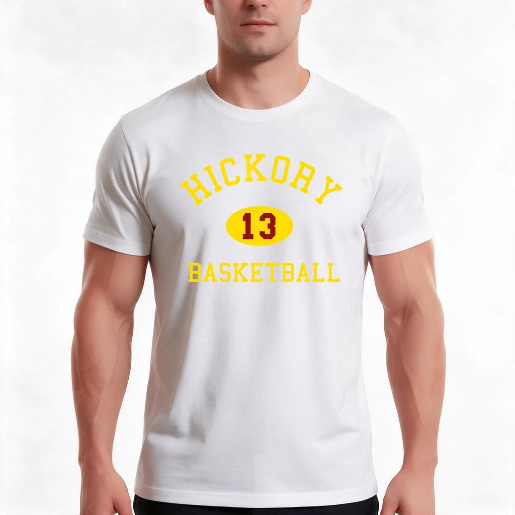 Hoosiers Hickory Basketball Tee Tshirt Summer Casual Cotton Tee Oversized Streetwear Tops Vintage Graphic Print 100 Cotton