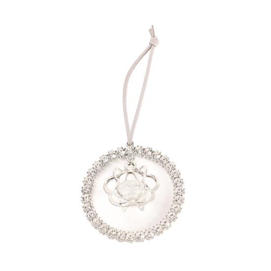 

Rhinestone Pendant Sun Crescent Moon Flower Design Zinc Alloy Glittering Car Interior Charm with Lanyard Auto Hanging Ornament B
