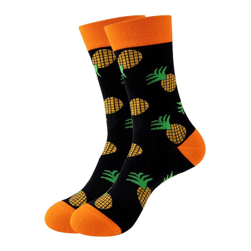 6 Pairs New Lovelty Cute Women and Men Funny Socks Fruit Lemon Banana Watermelon Avocado Happy Casual Socks EU37-44