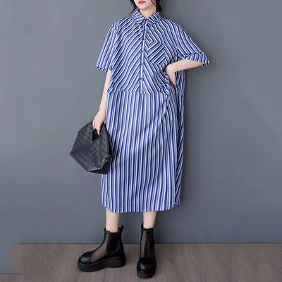 Patchwork Print Stripe Pullover Dress  GYX1572