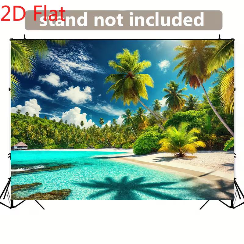 2D Palm Tree Beach Banner for Vacation, Travel and Beach Themed Photoshoots