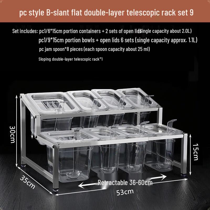 Transparent 8-Compartment Acrylic Food Pan Set