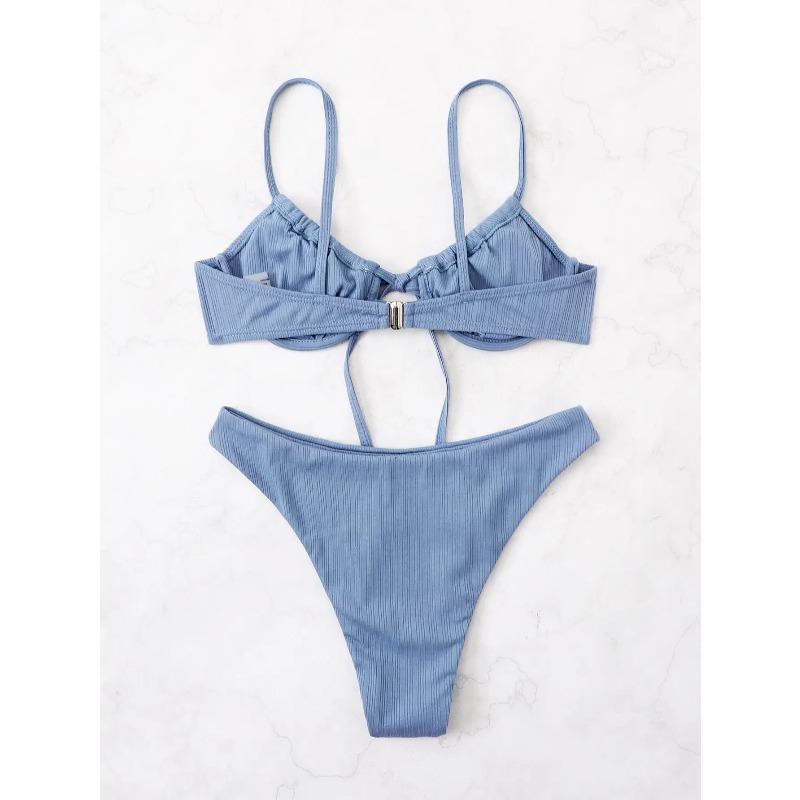 2026 Push Up Bikini Women Tie Front Swimsuit Sexy Underwire Swimwear Female Bathers Bathing Swimming Swim Suit Summer Beachwear