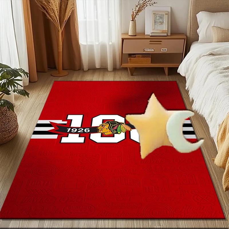 Blackhawks Kunstbodenmatte für Wohnzimmer, Spielzimmer, Büro, Schlafzimmer, Bürobodenmatte Verspieltes Design, Weihnachts-Fan-Geschenke