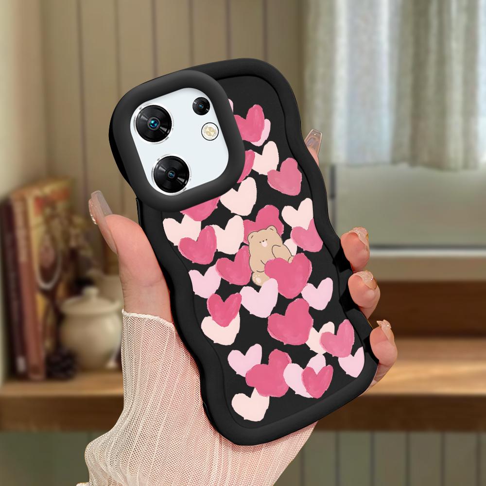 Big Wave Edge Weiches Silikonmaterial Macaron-Telefongehäuse Stoßfestes Schutzgummigehäuse für OPPO Reno Realme Infinix Tecno