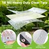 Clear Plastic Tarps Heavy Duty Waterproof 4x8 FT,Green House Plastic Covering Sheeting,UV Resistant Greenhouse Cover Clear Tarp with Grommets