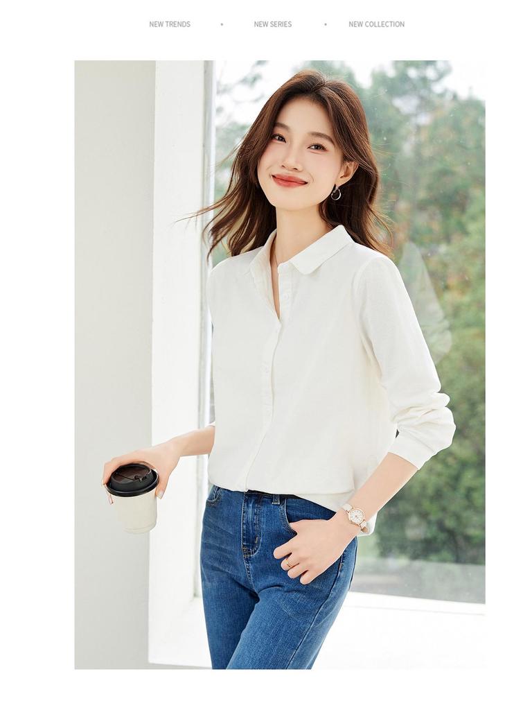 2025 Winter Women's Velvet-Lined Long Sleeve Lapel Shirt: Versatile, Thick, and Cozy Base Layer