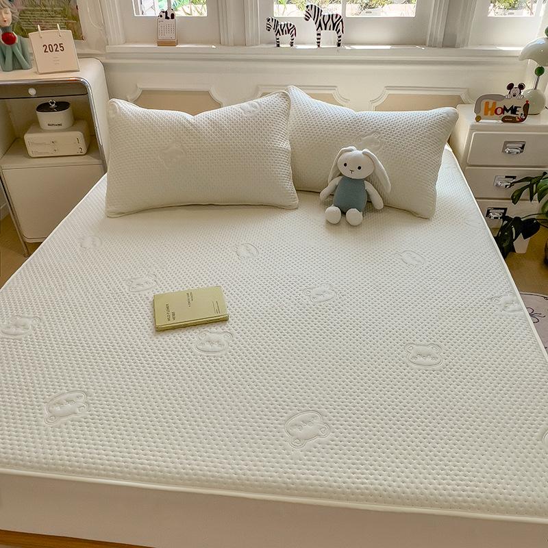 New Quilted Fitted Sheet, Washed Cotton Single Piece All-inclusive Bed Cover, Mattress Protector, Dormitory Single All-inclusive Bed Sheet