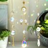3 /4 Pcs Sun Moon Star Crystal Suncatcher Gold & Silver Rainbow Prism Hanging Ornament for Window Home Boho Aesthetic Room Decor