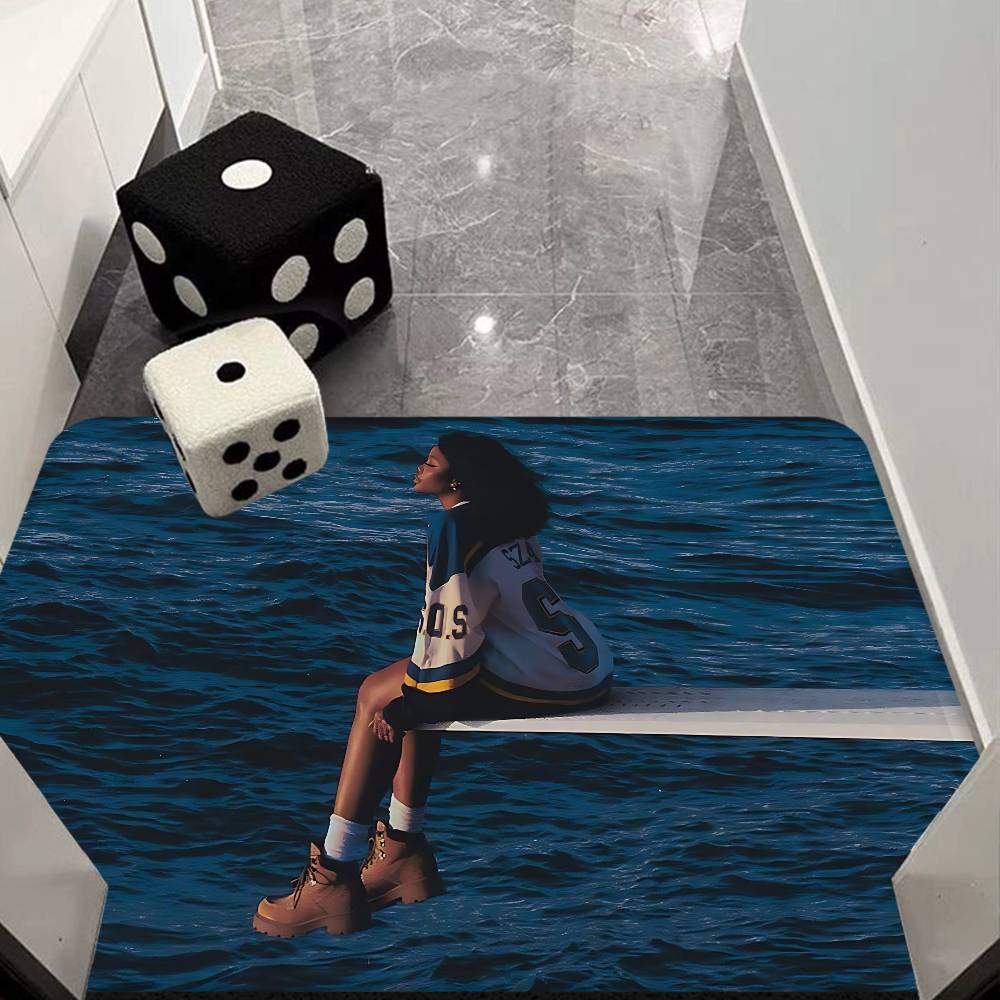Popular Singer S-Sza Entrance Door Mat Washable Non-Slip Living Room Sofa Chairs Area Mat Kitchen Welcome Doormat