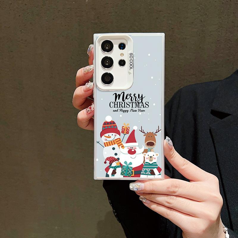 Husă pentru telefon cu laser pentru astronauți de Crăciun pentru iPhone 15 14 Pro Max 13 12 11 Samsung S23 S22 Ultra A54 A53 Copertă din spate cu model de căprior Moș Crăciun antișoc