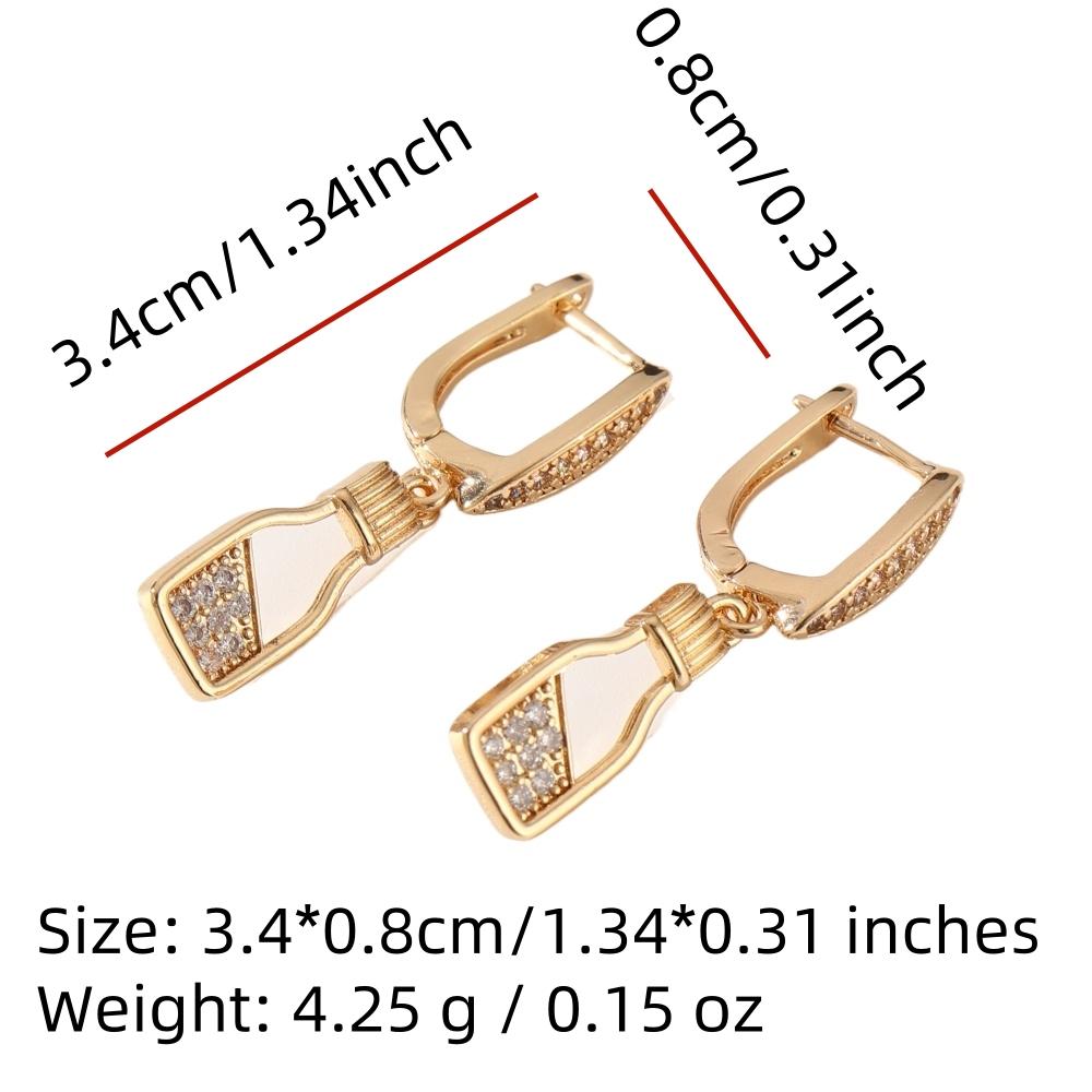 1 Pair Fashion Hollow Bottle Dangle Earrings for Women Cubic Zirconia Jewelry Daily Wedding Party Accessories