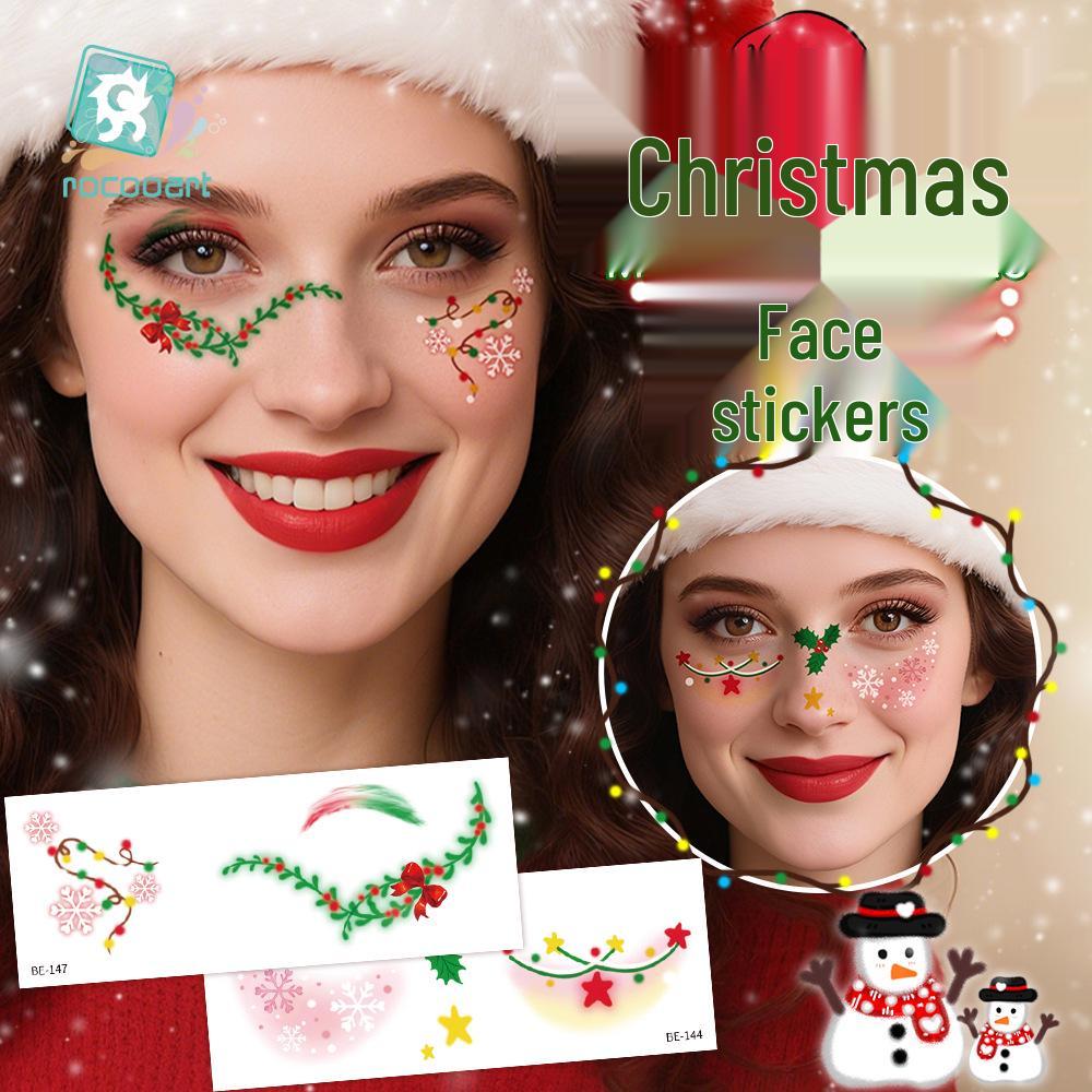 Ricalon Christmas Face Stickers for Kids – Snowflake & Freckle Tattoos
