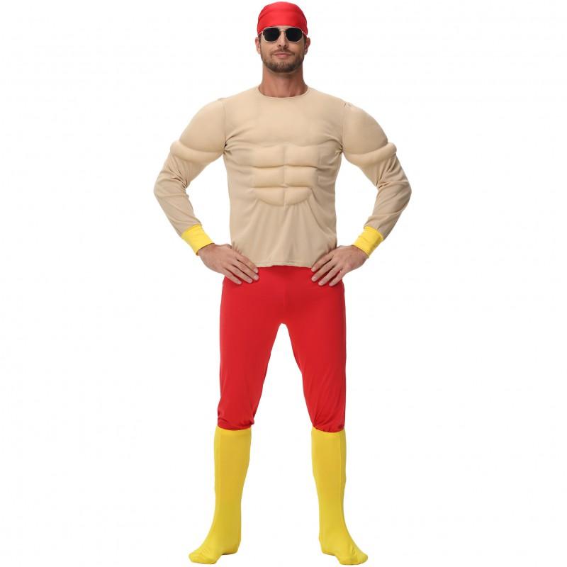 Halloween Adult Muscle Costume Fake Abs Cosplay Outfit Men Party Role Play