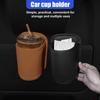 Leather Car Cup Holder, Hanging Automotive Back Seat Bottle Holders, Scratch-Resistant Vehicle Door Drink Holder, Clip-On Auto Organizer Accessories