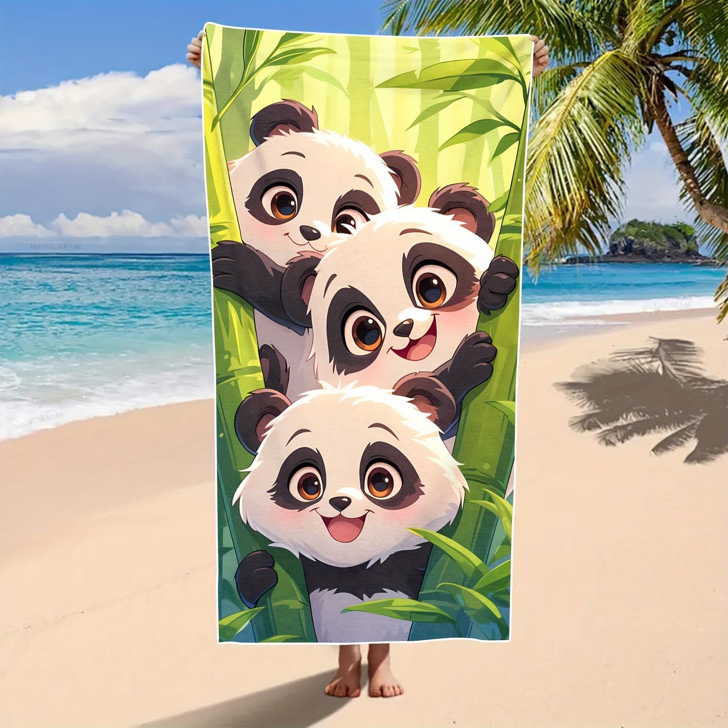 

Panda Outdoor Rug Beach Towel, Super Absorbent Fashionable for Sports Travel Swim Pool W40*H60(CM)