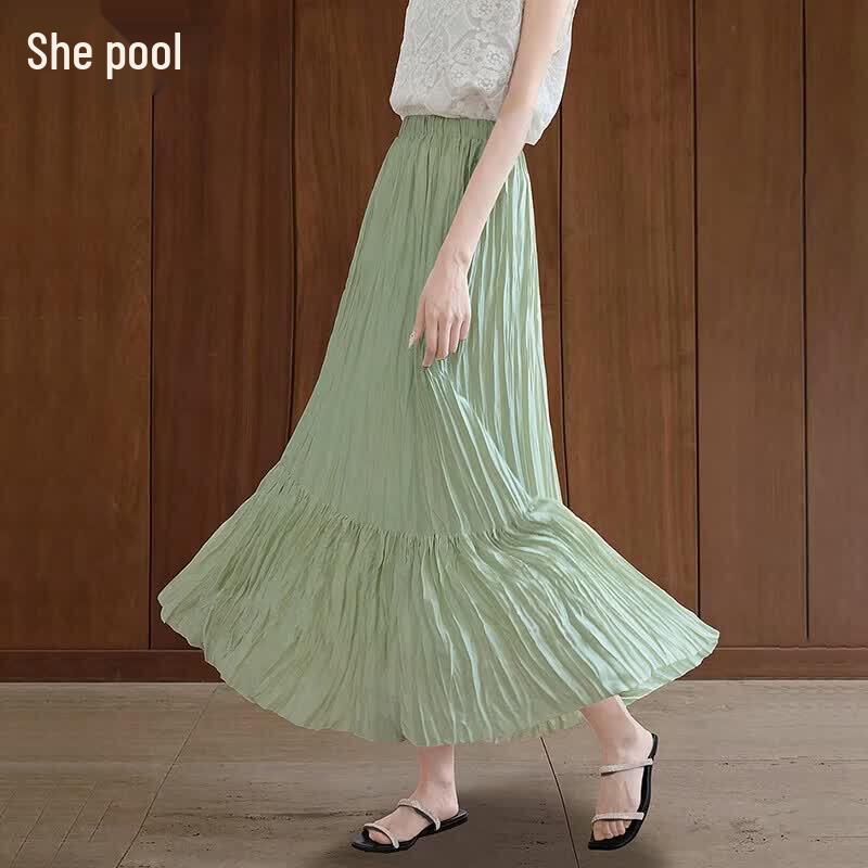 Aurora Tyndall Pleated A-Line Midi Skirt S