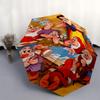 Snow White and the Seven Dwarfs Taking a Bath Automatic Open/CloseCartoon Umbrella-CuteUmbrella with Cute Design, Portable 3-Fold Compact Um