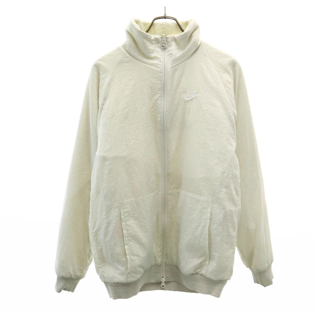 Nike Swoosh Logo Reversible Jacket S White Bore Men's Used