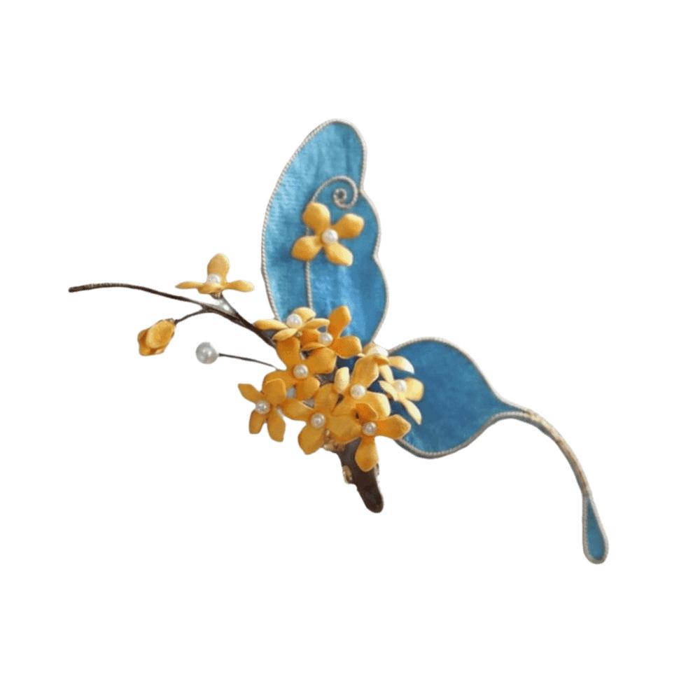 Beautiful Hanfu Butterfly Hair Fork Beads Exquisite Fairy Side Clips  Women