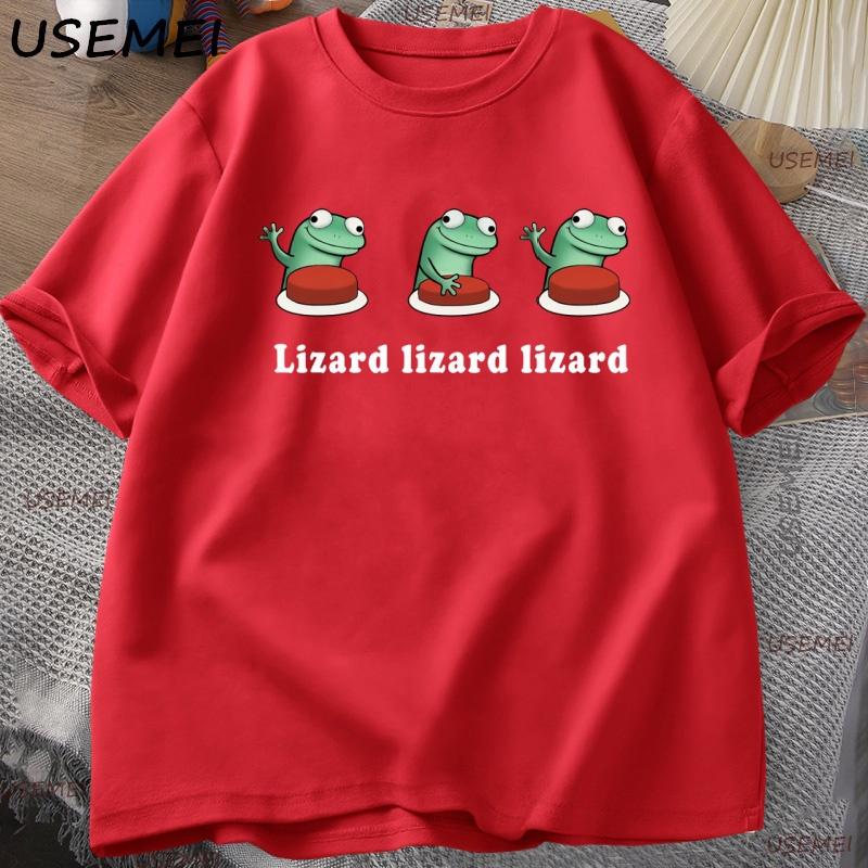 Lizard Meme TShirt Unisex Women Funny Cotton Short Sleeve TShirt Casual Summer Round Neck High Quality Loose Tshirt Streetwear XL
