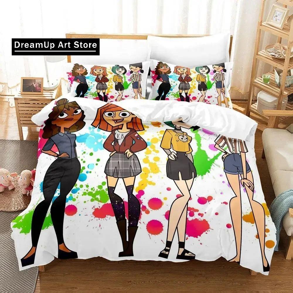 New 3d Print Anime Total Drama Bedding Set Single Twin Full Queen King Size Bed Set Adult Kid Bedroom Cartoons Duvet Cover Sets