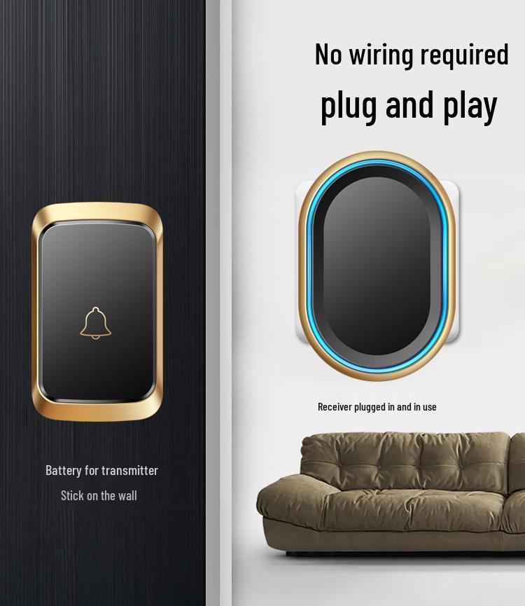 Smart Waterproof Wireless Doorbell with Ultra-Long Range and Ding-Dong Caller, Ideal for Home and Elderly Use