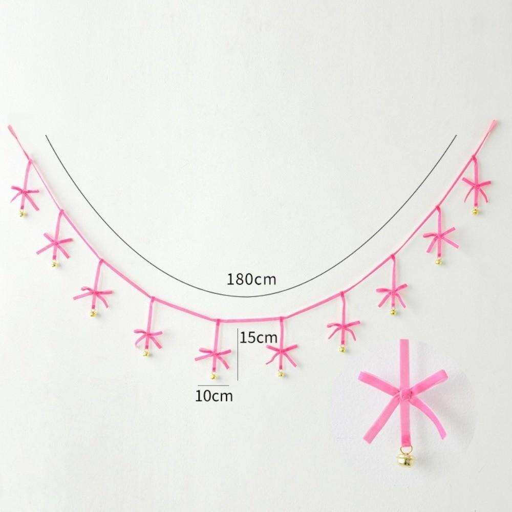 New Home Decoration Bowknot Bell Garland DIY Creative Hanging Flags Bowknot Bell Hanging Banner Wedding Party Decor