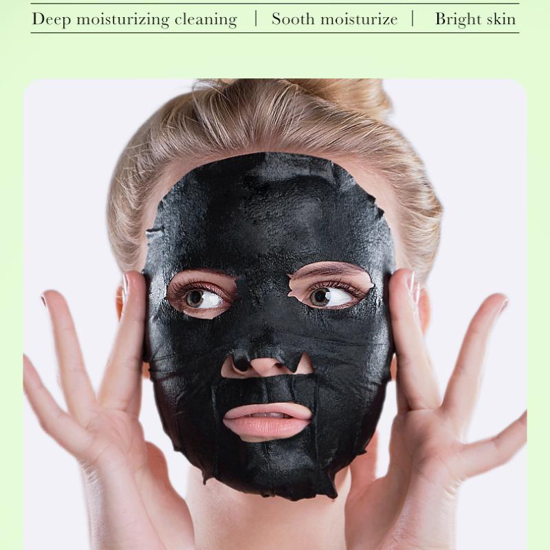 Bambusové uhlí Černá maska SADOER Bělící a hydratační emoliční rozjasňující hydratační maska náplast