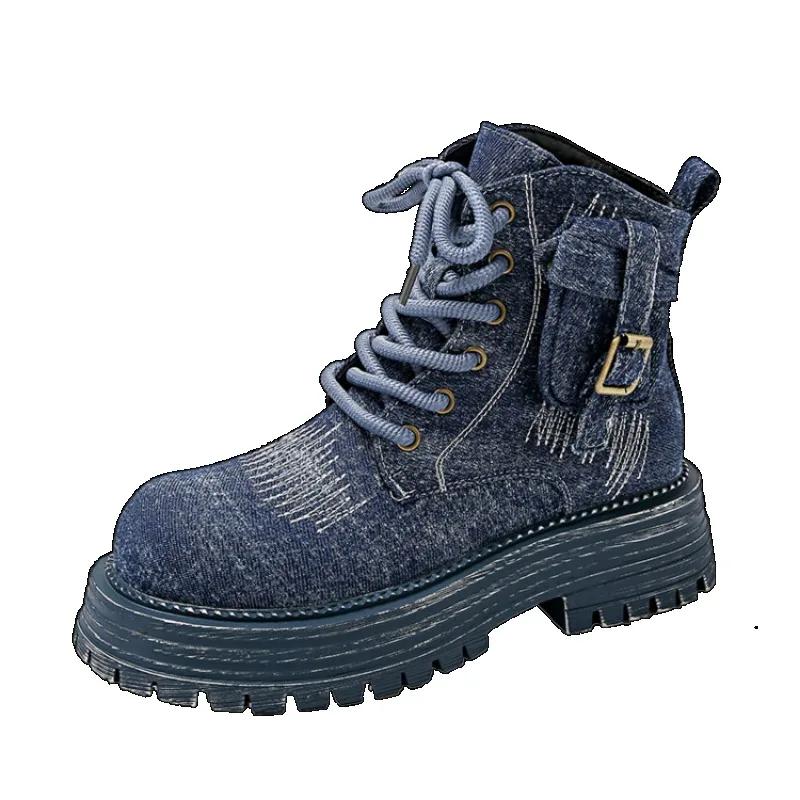 Fashion 2024 New Women Flats Platform Snow Ankle Boot Cowboy Women Shoe Sneakers Winter Designer Sports Walking Motorcycle Boots