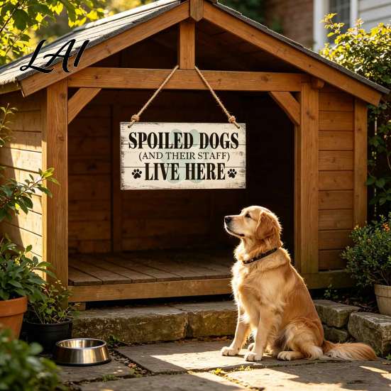 Rustic Pet Door Sign, House Wooden Home Decor Farmhouse Dog Wall Hanging Plaque, Country