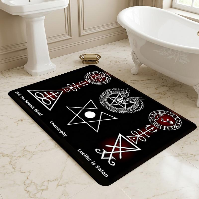 Satanic Symbols Living Room Nonslip Area Rug Soft Carpet For Bedroom Game Playroom Sofa Office Home Decor Doormat Christmas Gift C930763