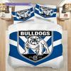 Canterbury Bulldogs Muster Bettwäsche Steppdecke Set Bettbezug Kissenbezug Heimdekoration Geburtstagsgeschenk (1 Bettbezug + 2 Kissenbezüge, ohne Füllung)