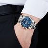 Men's Fashion Quartz Analog Wristwatch, Waterproof, Business Watch, Metal Band, Blue, Stylish Gift