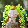 Hot Resin Flower Pot Ornament with European and American Style Face Covering Flower Pot Pastoral Flower Pot Decoration Ornament