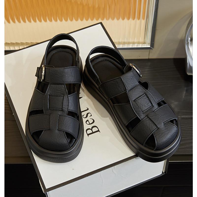 Sandalias de Mujer Punta Cerrada 2026 Verano Nuevas Sandalias Romanas para Mujer Ocio Moda con Suela Gruesa Calados Zapatos de Mujer Sandalias