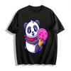 Cute Panda Holding Ice Cream Print Kids Cotton Casual T-shirt Pure Cotton T-shirt