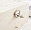 Jewelry Box, Accessory Case, Jewelry Storage, Large Capacity, Lockable, Mirrored, 01153 (White)