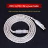 Handmade 8K Magnetic USB-A To USB-C Keyboard Cable with Silver-Plated Single Crystal Copper Wire