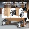 Workbench Caster Wheels, 165 lbs Load Capacity, Set of 4, 2.5" Heavy Duty Retractable Casters, Side Mounted Adjustable Stepdown Wheels with 360°