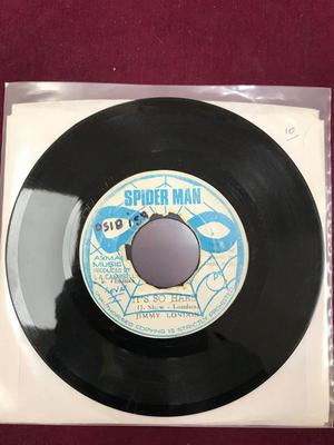 7inch Record JIMMY LONDON  SKIN FLESH  BONES  Its So Hard  For The Love Of Jenn NONE Spiderman 1975 Jamaica Reggae Ska  Dub Used