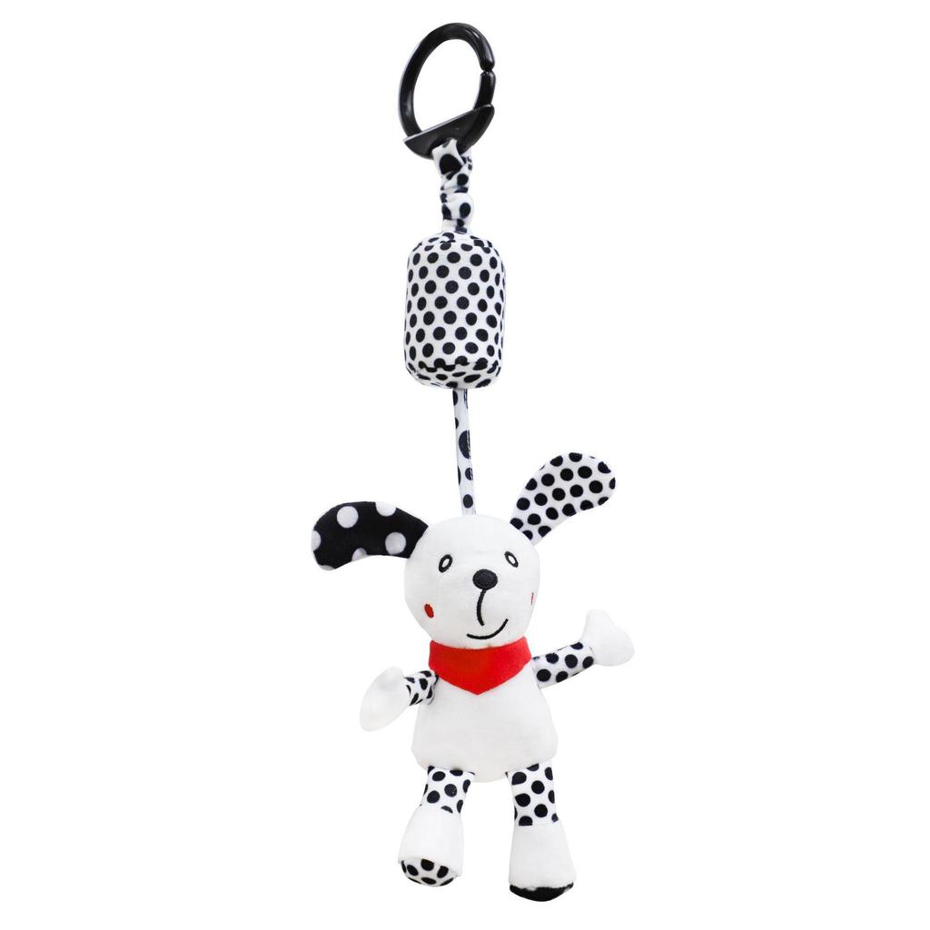 BBSKY Black & White Baby Stroller Mobile: Rabbit, Bee, Bird & Dog Plush Hanging Ornaments 