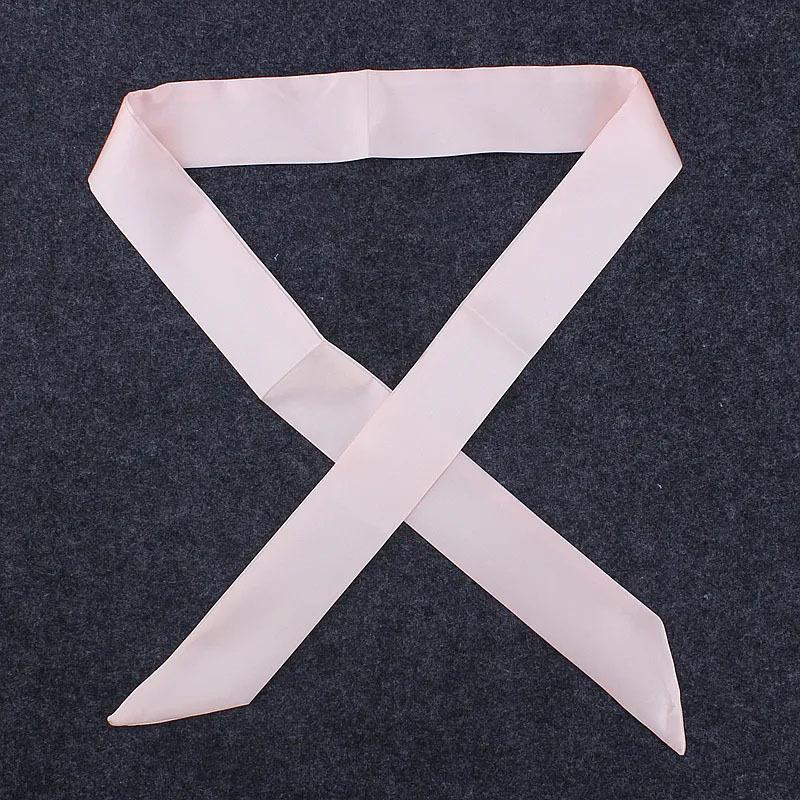 Fashion Women Narrow Solid Color Long Silk Scarf Satin Neck Tie Handle Bag Ribbons Luxury Headbands Skinny Scarves Neckerchief
