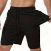 Men's Anime Double-Layer Quick-Dry Shorts & Tee Set for Outdoor Running & Fitness