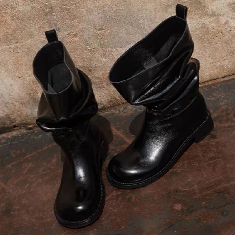 Autumn and Winter New Thick Heel Short Boots Women's Retro Big Tube Circumference Fashion Women's Boots